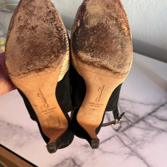 Oscar de la Renta Suede Slingback Pumps Size 41 - Fits 10 - Picture 5 of 6
